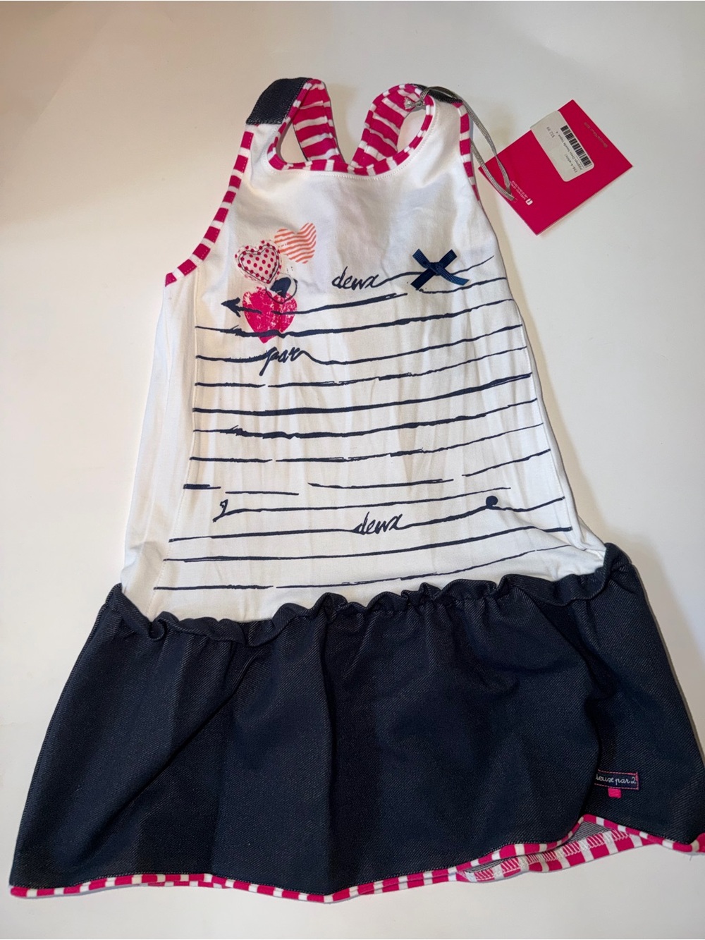 NWT Deux par Deux Novelle Vague Jeggings Dress White Denim Sz 4